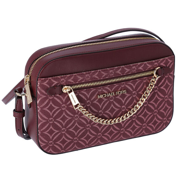 Michael Kors Jet Set East West Chain Crossbody Metallic Oxblood Multi - Picture 3 of 4